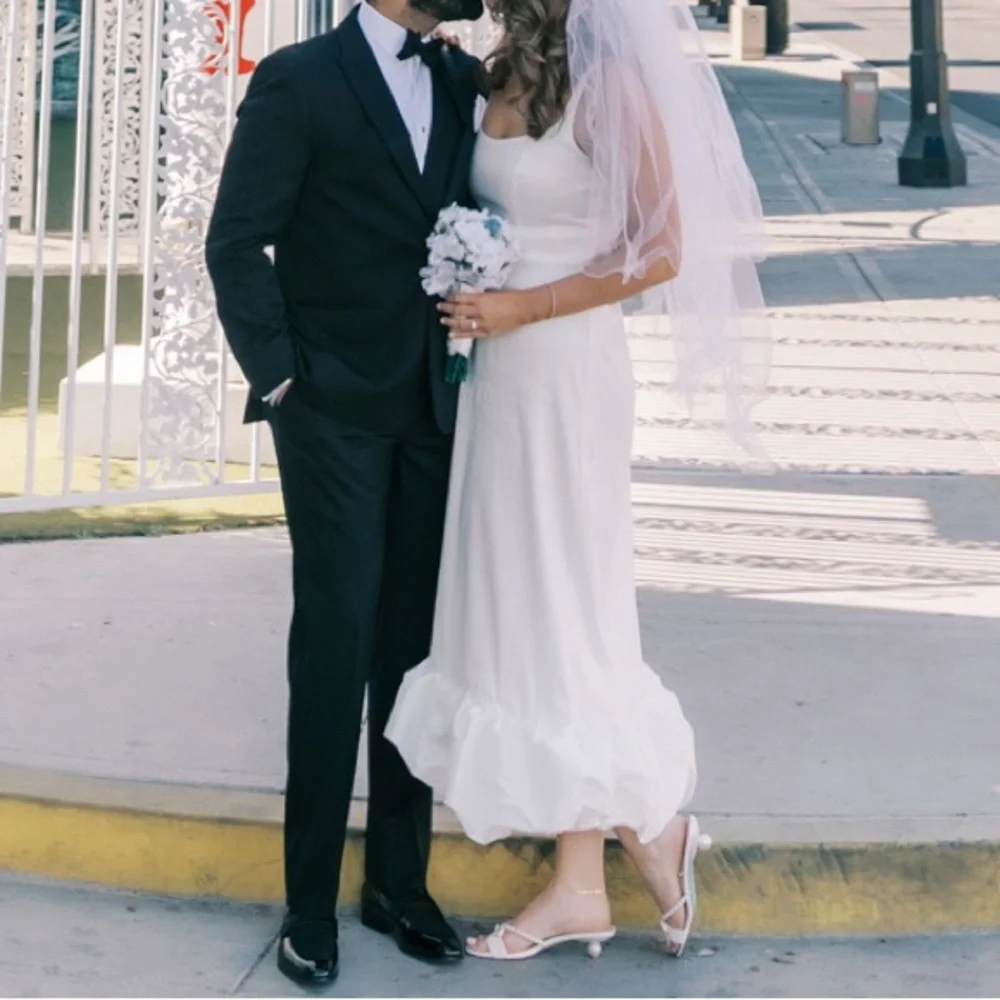 Show Me Your MuMu White Ruffle-Hem Midi Dress - Picture 4 of 4
